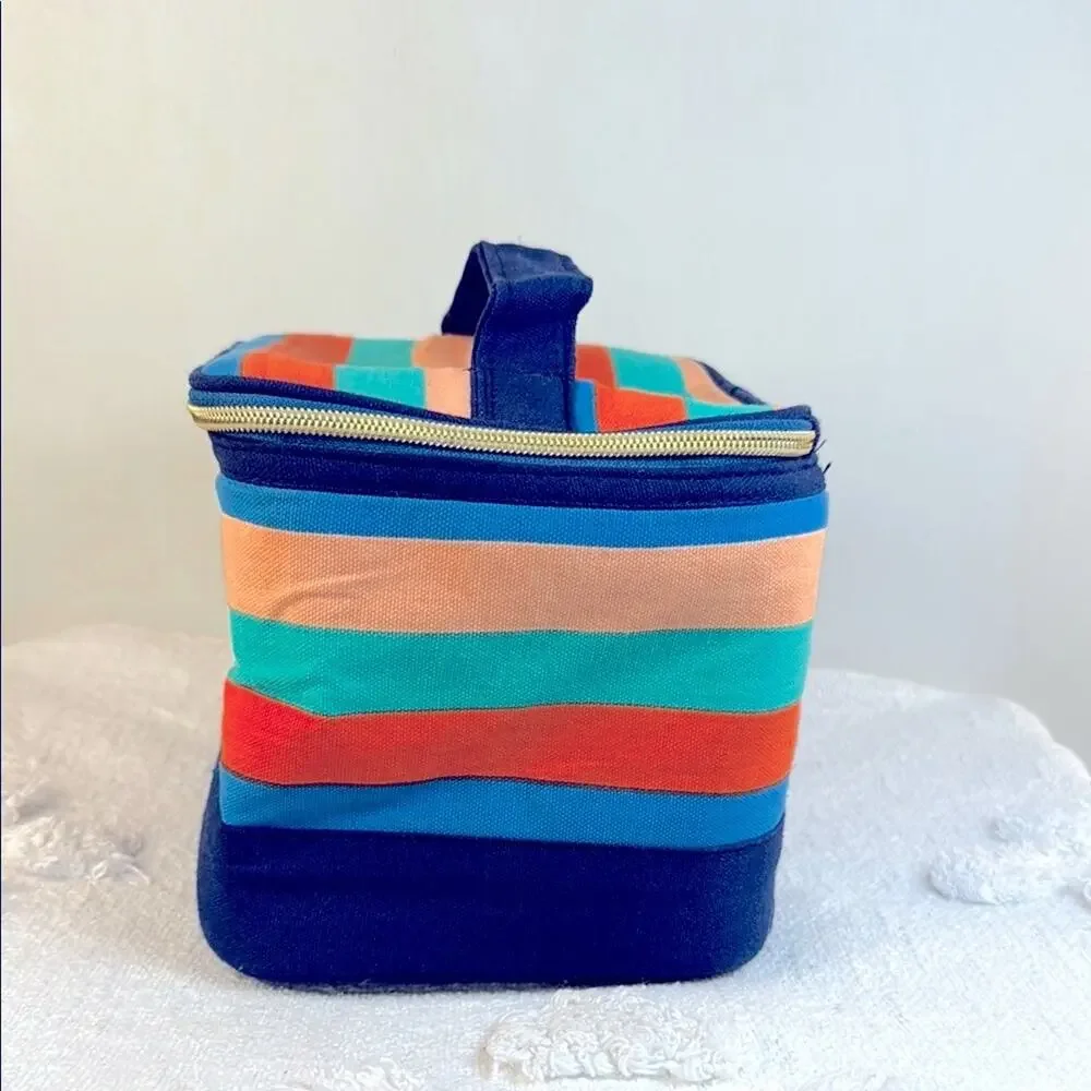 Dabney Lee Hellow Beautiful Colorful Striped Cosmetic Bag
